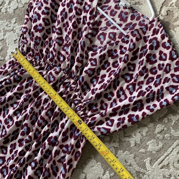 A New Day leopard purple printed midi maxi‎ dress size Small tie waist boho - Picture 9 of 13